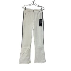 Oysho Women Ski Pants EU 38 US 6 White Gray Water Resist Flare Fit Trouser NWT